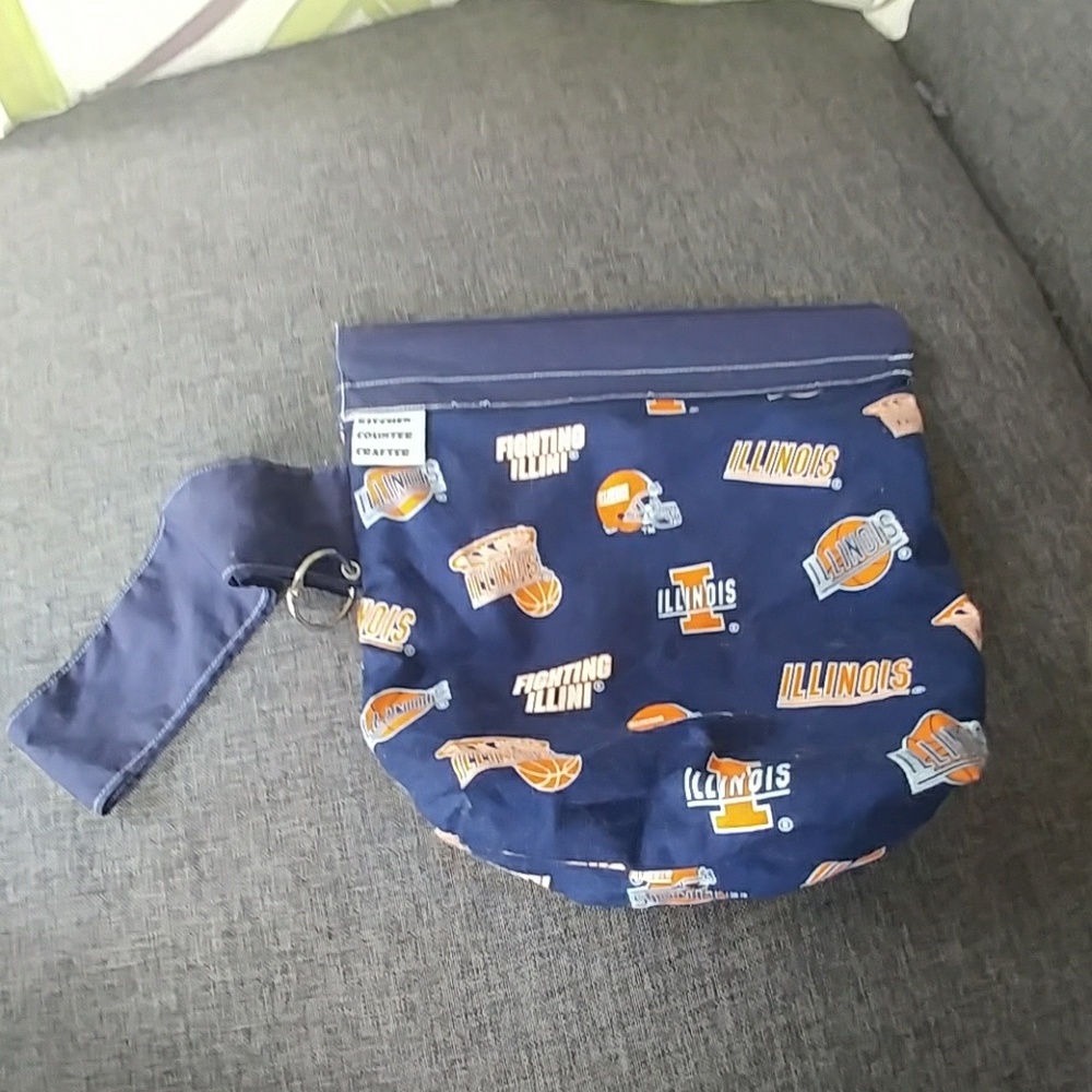 Fighting Illini U of I craft cosmetics bag
